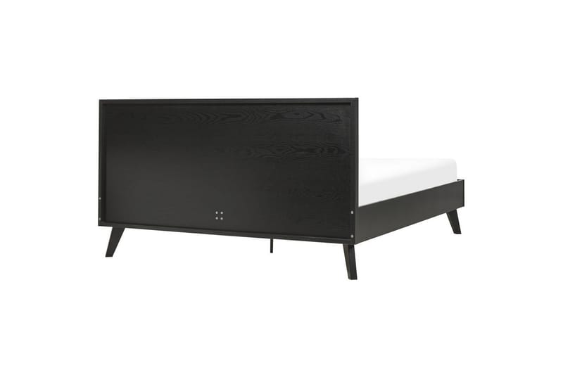 Seng med lamelramme Monpazier - Sort, lyst træ, 160x200 cm - Møbler - Senge - Sengeramme & sengestel