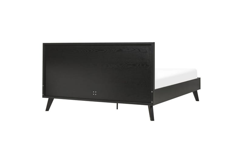 Seng med lamelramme Monpazier - Sort, lyst træ, 160x200 cm - Møbler - Senge - Sengeramme & sengestel