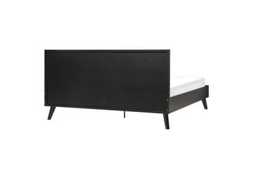 Seng med lamelramme Monpazier - Sort, lyst træ, 180x200 cm - Møbler - Senge - Sengeramme & sengestel