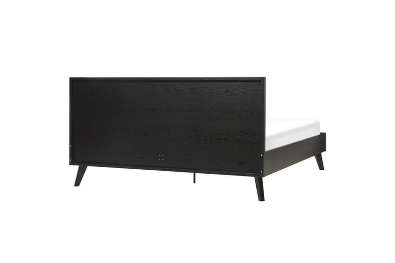Seng med lamelramme Monpazier - Sort, lyst træ, 180x200 cm - Møbler - Senge - Sengeramme & sengestel