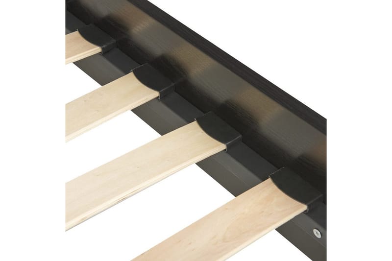 Seng med lamelramme Monpazier - Sort, lyst træ, 180x200 cm - Møbler - Senge - Sengeramme & sengestel