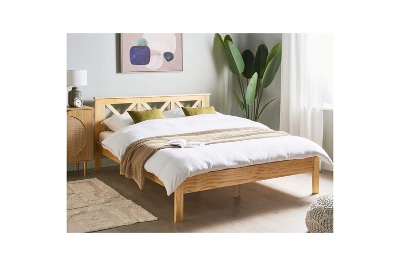 Seng med lamelramme Tannay - Lyst træ, 160x200 cm - Møbler - Senge - Sengeramme & sengestel