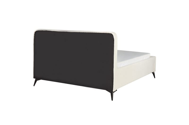 Seng med lamelramme Valognes - Cremehvid, Sort, 160x200 cm - Møbler - Senge - Sengeramme & sengestel