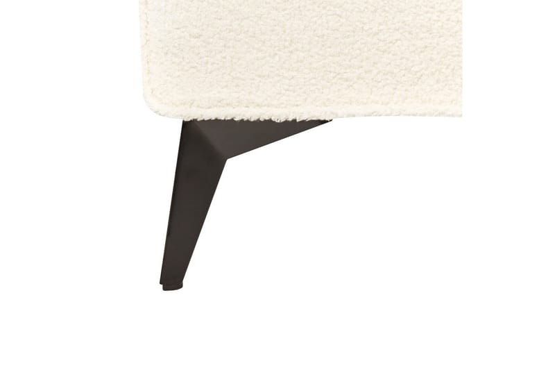 Seng med lamelramme Valognes - Cremehvid, Sort, 160x200 cm - Møbler - Senge - Sengeramme & sengestel