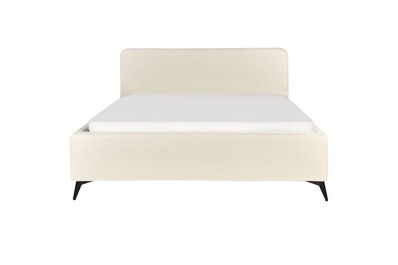 Seng med lamelramme Valognes - Cremehvid, Sort, 180x200 cm - Møbler - Senge - Sengeramme & sengestel