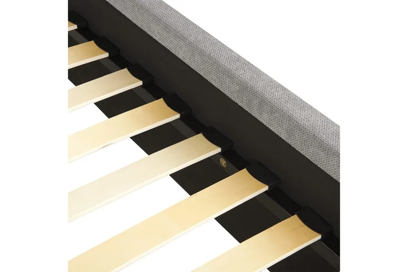 Seng med lamelramme Valognes - Grå, sort, 160x200 cm - Møbler - Senge - Sengeramme & sengestel