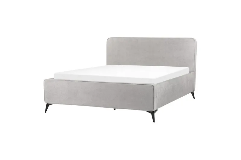 Seng med lamelramme Valognes, Grå, sort, 160x200 cm