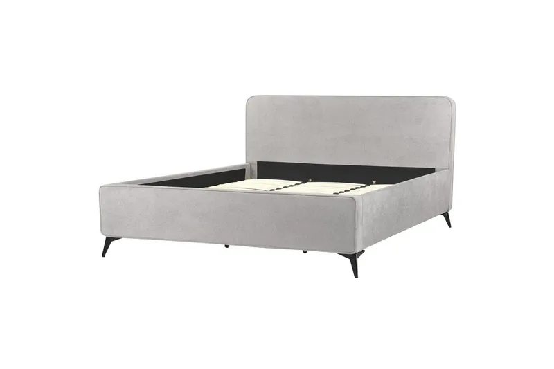 Seng med lamelramme Valognes - Grå, sort, 180x200 cm - Møbler - Senge - Sengeramme & sengestel