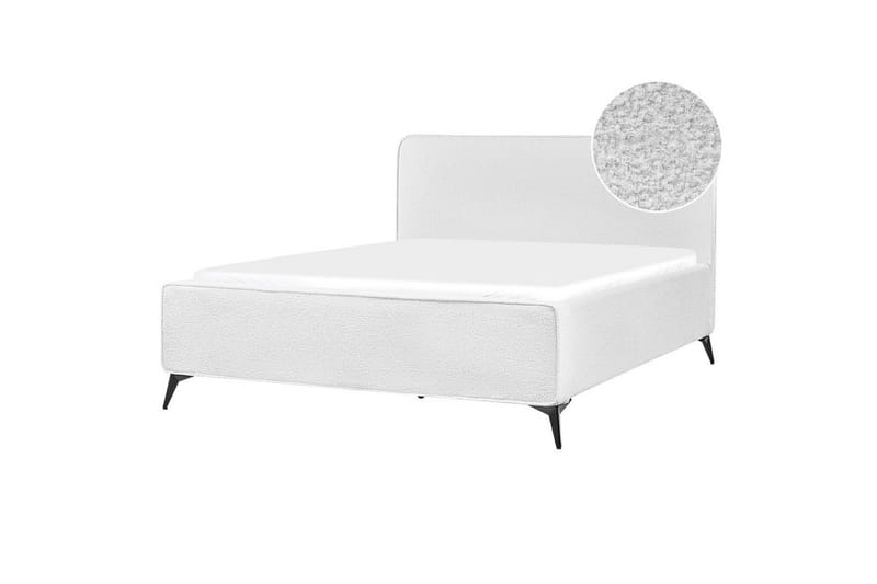 Seng med lamelramme Valognes - Hvid, Sort, 160x200 cm - Møbler - Senge - Sengeramme & sengestel