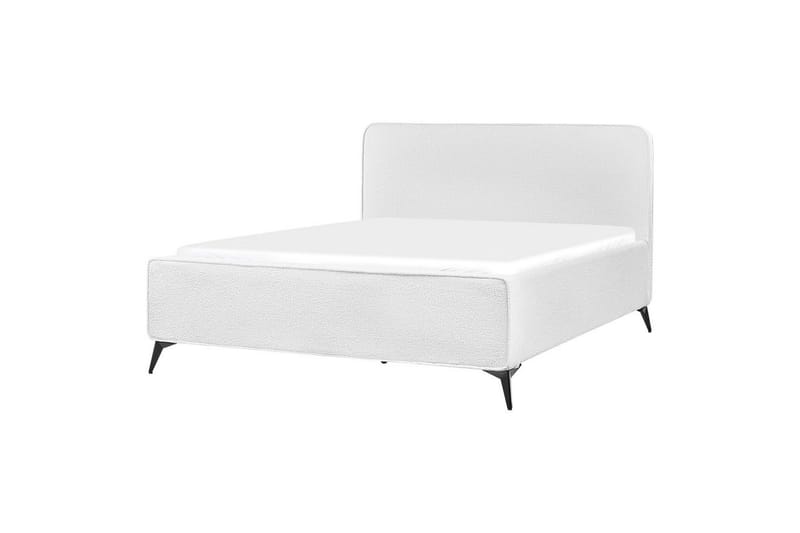 Seng med lamelramme Valognes - Hvid, Sort, 160x200 cm - Møbler - Senge - Sengeramme & sengestel