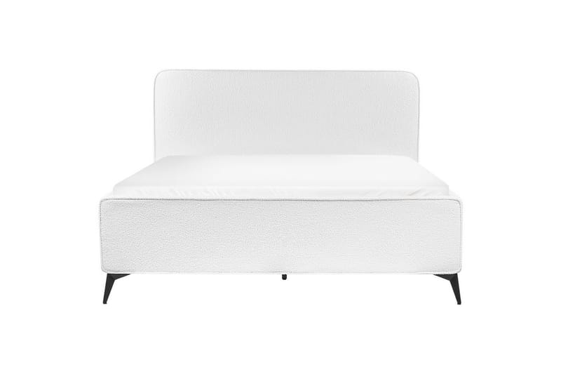 Seng med lamelramme Valognes - Hvid, Sort, 160x200 cm - Møbler - Senge - Sengeramme & sengestel