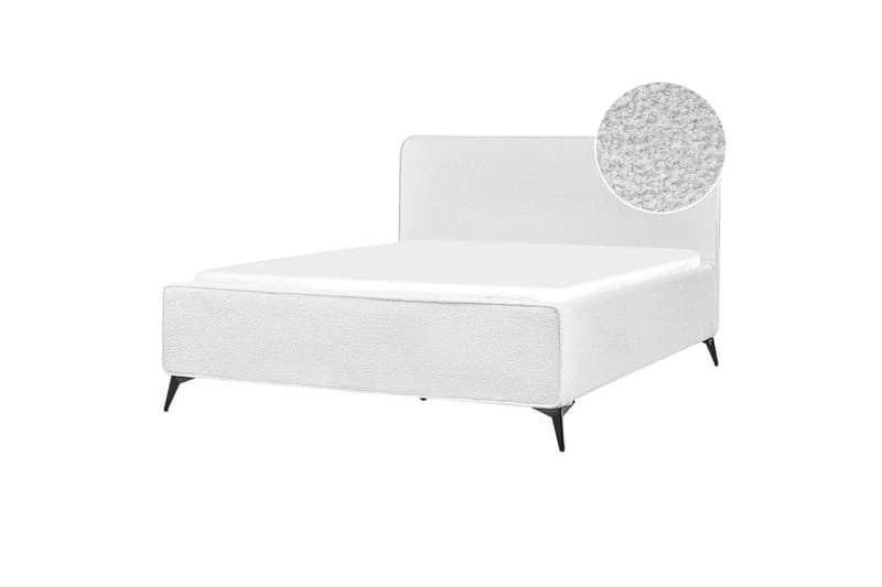 Seng med lamelramme Valognes - Hvid, Sort, 160x200 cm - Møbler - Senge - Sengeramme & sengestel
