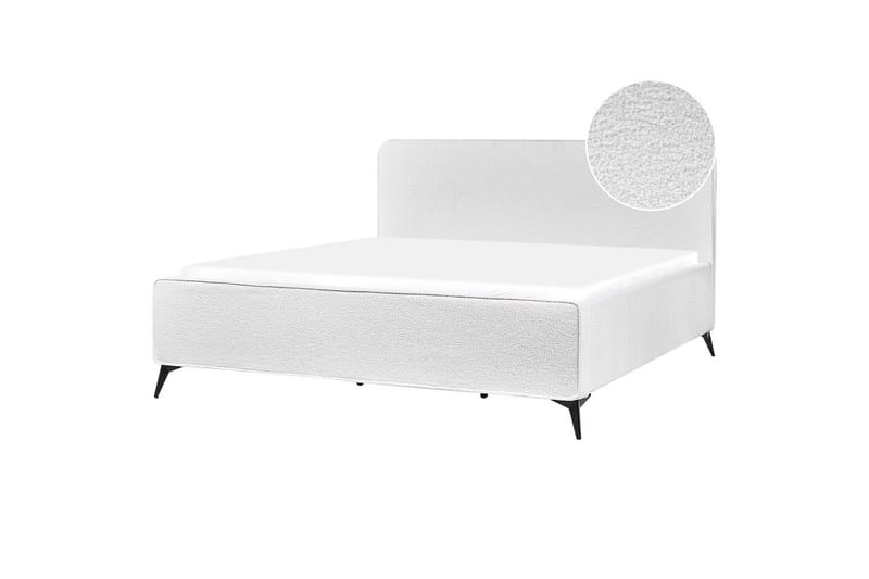 Seng med lamelramme Valognes - Hvid, Sort, 180x200 cm - Møbler - Senge - Sengeramme & sengestel