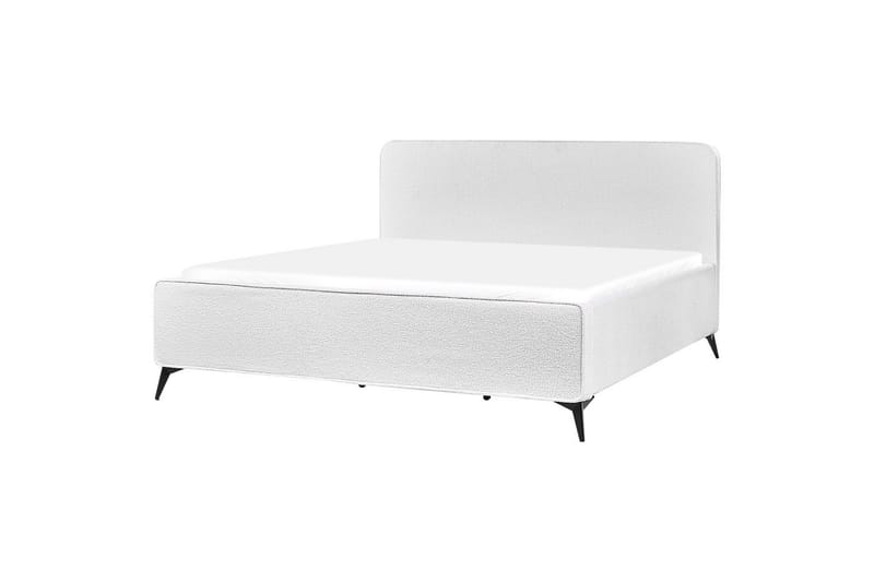 Seng med lamelramme Valognes - Hvid, Sort, 180x200 cm - Møbler - Senge - Sengeramme & sengestel