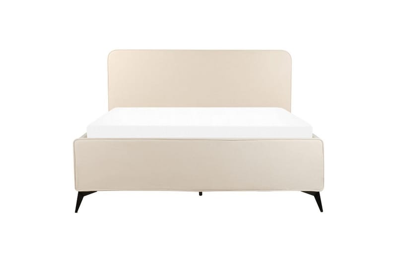 Seng med lamelramme Valognes - Lys beige, sort, 160x200 cm - Møbler - Senge - Sengeramme & sengestel