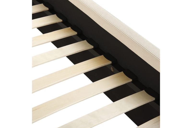 Seng med lamelramme Valognes - Lys beige, sort, 160x200 cm - Møbler - Senge - Sengeramme & sengestel