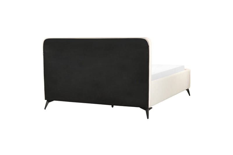 Seng med lamelramme Valognes - Lys beige, sort, 160x200 cm - Møbler - Senge - Sengeramme & sengestel