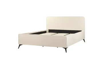 Seng med lamelramme Valognes - Lys beige, sort, 180x200 cm - Møbler - Senge - Sengeramme & sengestel