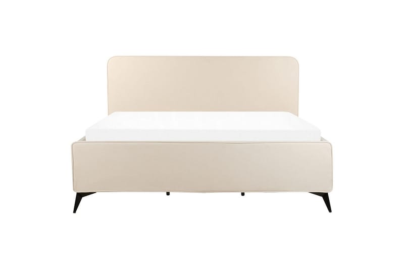 Seng med lamelramme Valognes - Lys beige, sort, 180x200 cm - Møbler - Senge - Sengeramme & sengestel
