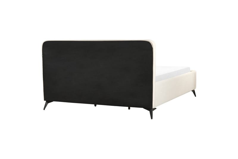 Seng med lamelramme Valognes - Lys beige, sort, 180x200 cm - Møbler - Senge - Sengeramme & sengestel