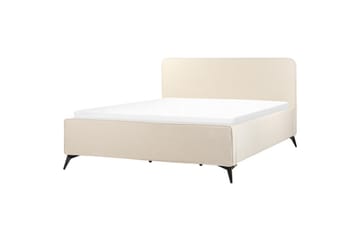 Seng med lamelramme Valognes - Lys beige, sort, 180x200 cm - Møbler - Senge - Sengeramme & sengestel