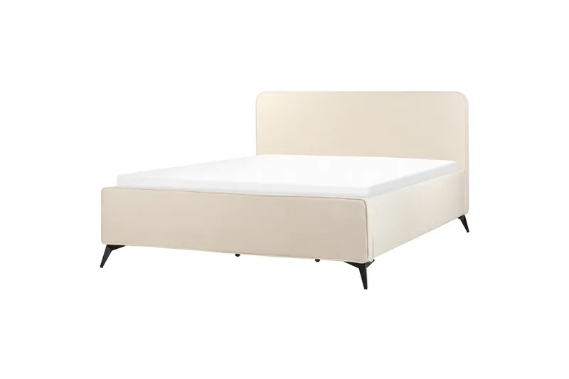 Seng med lamelramme Valognes - Lys beige, sort, 180x200 cm - Møbler - Senge - Sengeramme & sengestel