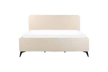 Seng med lamelramme Valognes - Lys beige, sort, 180x200 cm - Møbler - Senge - Sengeramme & sengestel