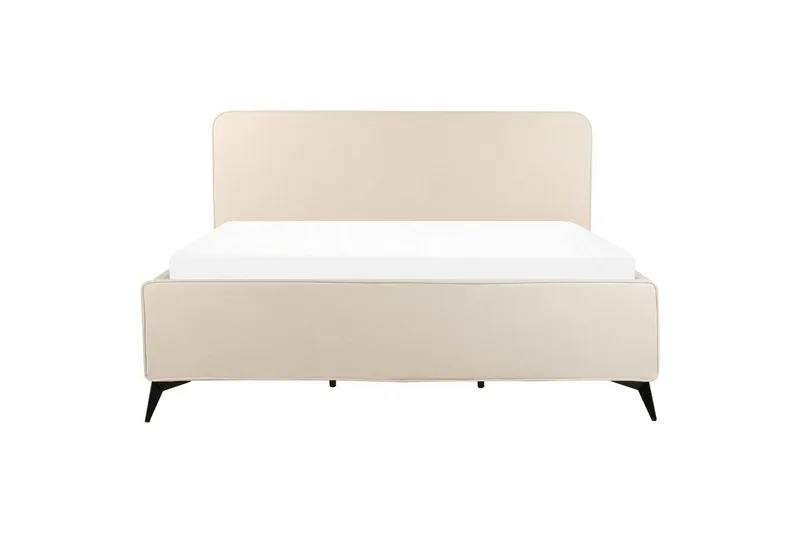 Seng med lamelramme Valognes - Lys beige, sort, 180x200 cm - Møbler - Senge - Sengeramme & sengestel