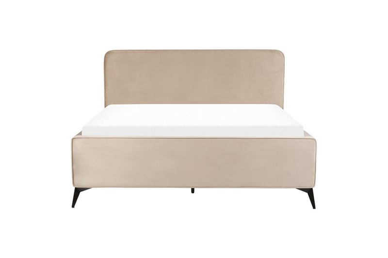 Seng med lamelramme Valognes - Taupe, sort, 160x200 cm - Møbler - Senge - Sengeramme & sengestel