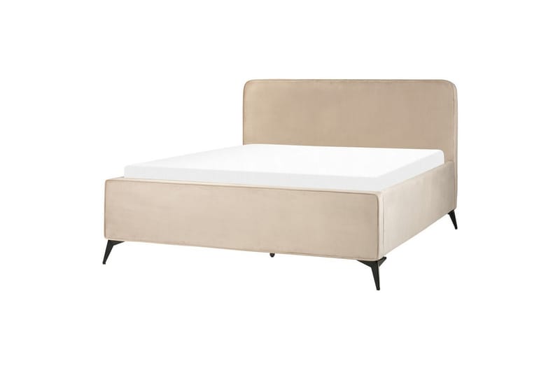 Seng med lamelramme Valognes, Taupe, sort, 160x200 cm