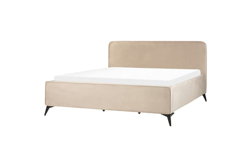 Seng med lamelramme Valognes, Taupe, sort, 180x200 cm