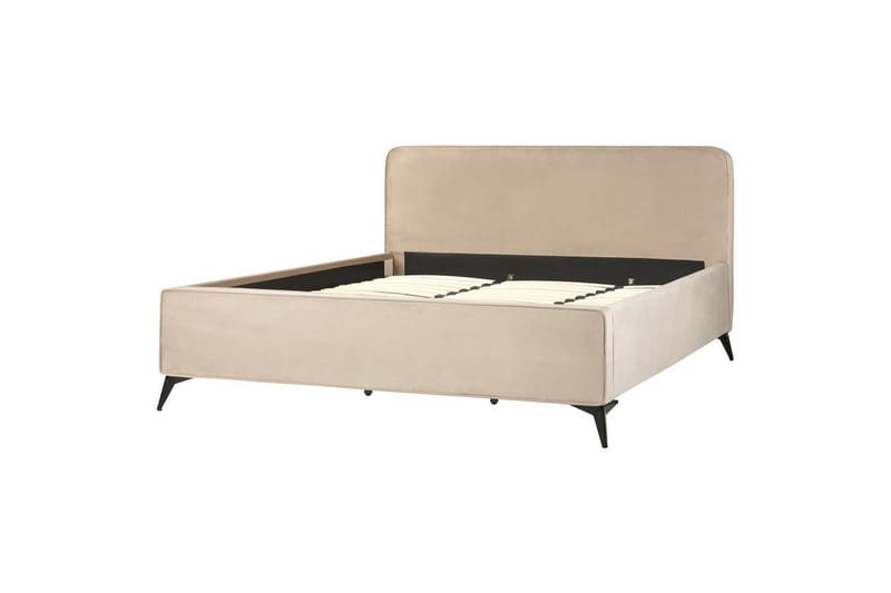 Seng med lamelramme Valognes - Taupe, sort, 180x200 cm - Møbler - Senge - Sengeramme & sengestel