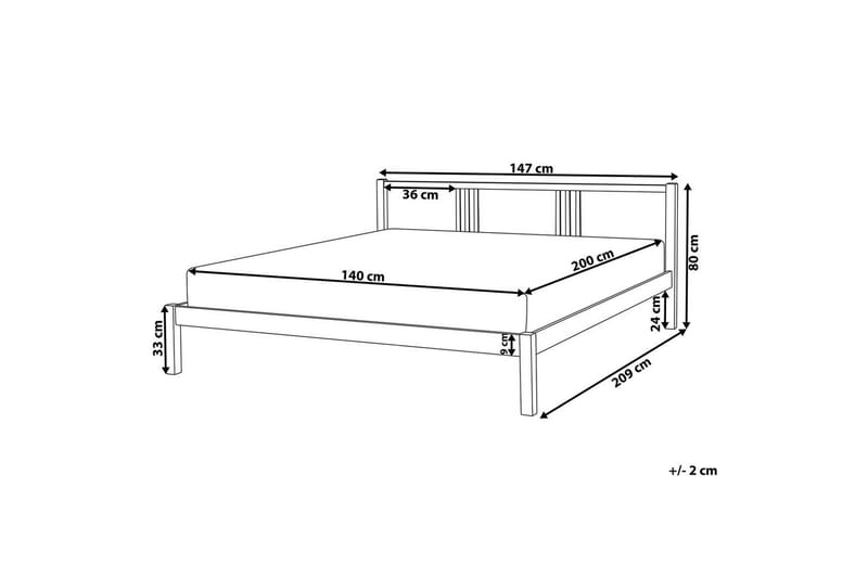 Seng med lamelramme Vannes - 140x200 cm - Møbler - Senge - Sengeramme & sengestel