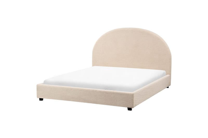 Seng med lamelramme Vaucluse - Beige/Bouclé, 140x200 cm - Møbler - Senge - Sengeramme & sengestel