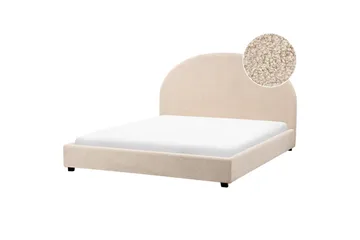 Seng med lamelramme Vaucluse - Beige/Bouclé, 160x200 cm - Møbler - Senge - Sengeramme & sengestel