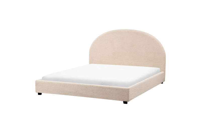Seng med lamelramme Vaucluse - Beige/Bouclé, 160x200 cm - Møbler - Senge - Sengeramme & sengestel