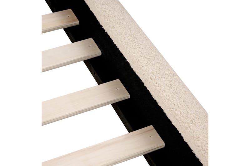 Seng med lamelramme Vaucluse - Beige/Bouclé, 160x200 cm - Møbler - Senge - Sengeramme & sengestel