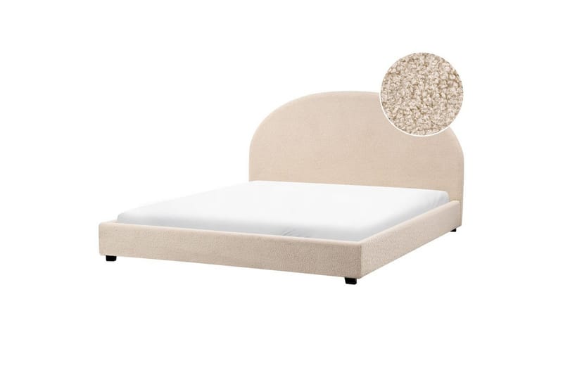 Seng med lamelramme Vaucluse - Beige/Bouclé, 180x200 cm - Møbler - Senge - Sengeramme & sengestel
