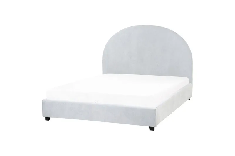 Seng med lamelramme Vaucluse - Lyseblå/polyester, 140x200 cm - Møbler - Senge - Sengeramme & sengestel