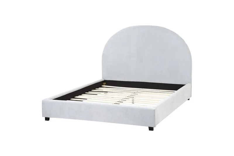 Seng med lamelramme Vaucluse - Lyseblå/polyester, 140x200 cm - Møbler - Senge - Sengeramme & sengestel