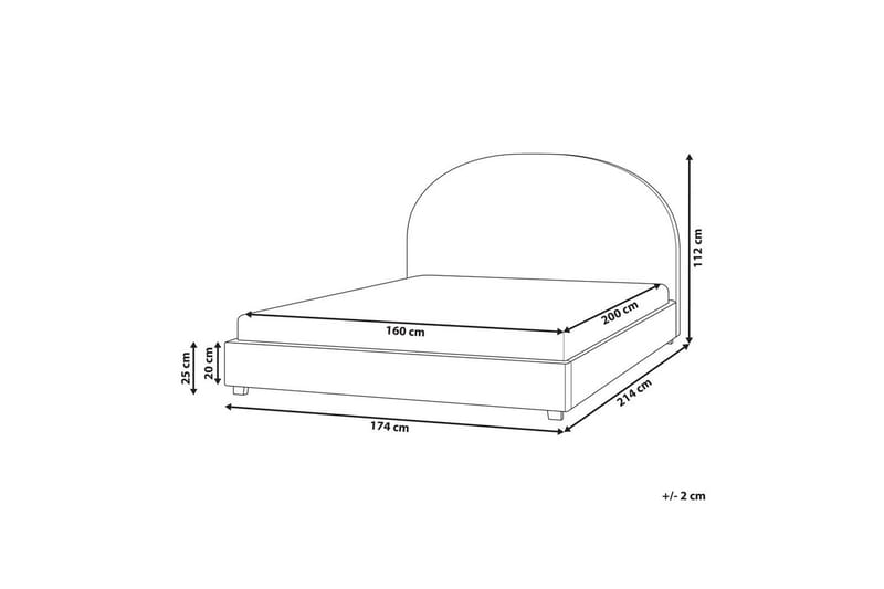 Seng med lamelramme Vaucluse - Lyseblå/polyester, 160x200 cm - Møbler - Senge - Sengeramme & sengestel