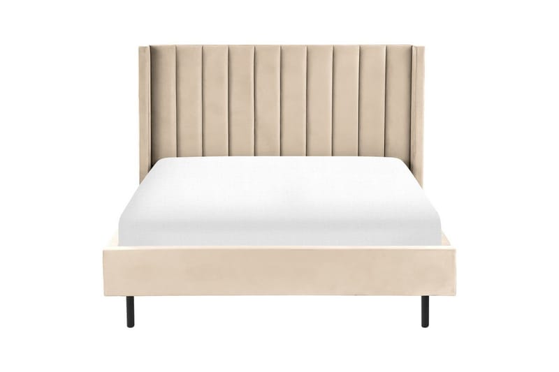 Seng med lamelramme Villette - Beige, sort, 140x200 cm - Møbler - Senge - Sengeramme & sengestel