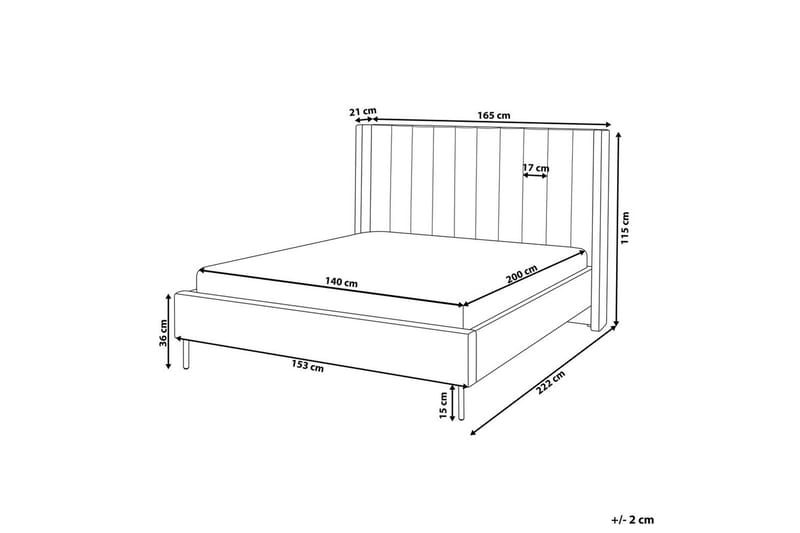 Seng med lamelramme Villette - Beige, sort, 140x200 cm - Møbler - Senge - Sengeramme & sengestel
