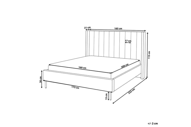 Seng med lamelramme Villette - Beige, sort, 160x200 cm - Møbler - Senge - Sengeramme & sengestel