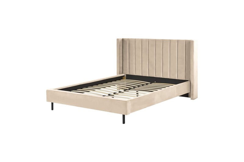 Seng med lamelramme Villette, Beige, sort, 160x200 cm
