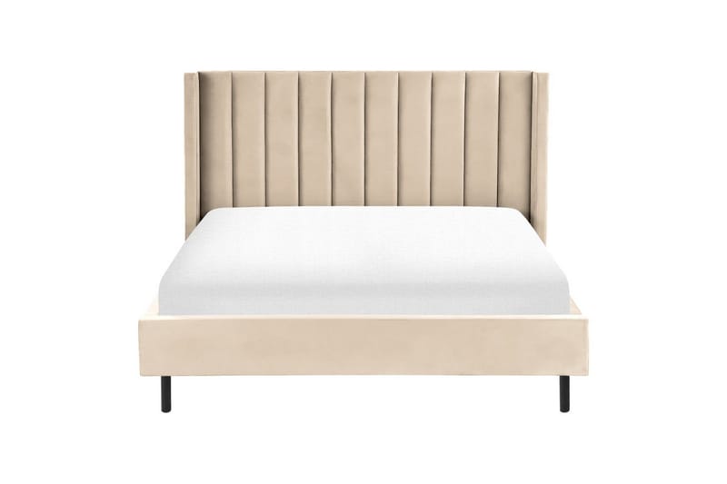 Seng med lamelramme Villette - Beige, sort, 160x200 cm - Møbler - Senge - Sengeramme & sengestel