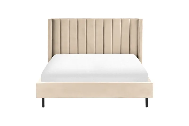 Seng med lamelramme Villette - Beige, sort, 160x200 cm - Møbler - Senge - Sengeramme & sengestel