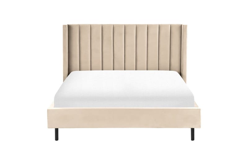 Seng med lamelramme Villette - Beige, sort, 160x200 cm - Møbler - Senge - Sengeramme & sengestel