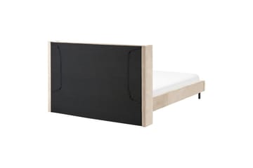 Seng med lamelramme Villette - Beige, sort, 160x200 cm - Møbler - Senge - Sengeramme & sengestel
