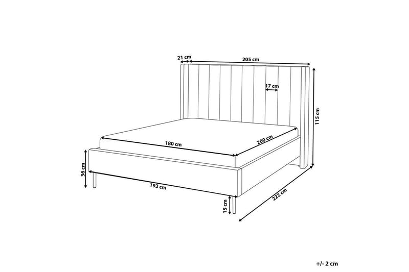 Seng med lamelramme Villette - Beige, sort, 180x200 cm - Møbler - Senge - Sengeramme & sengestel